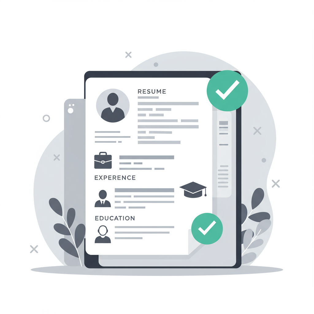 A minimalist resume template on a screen