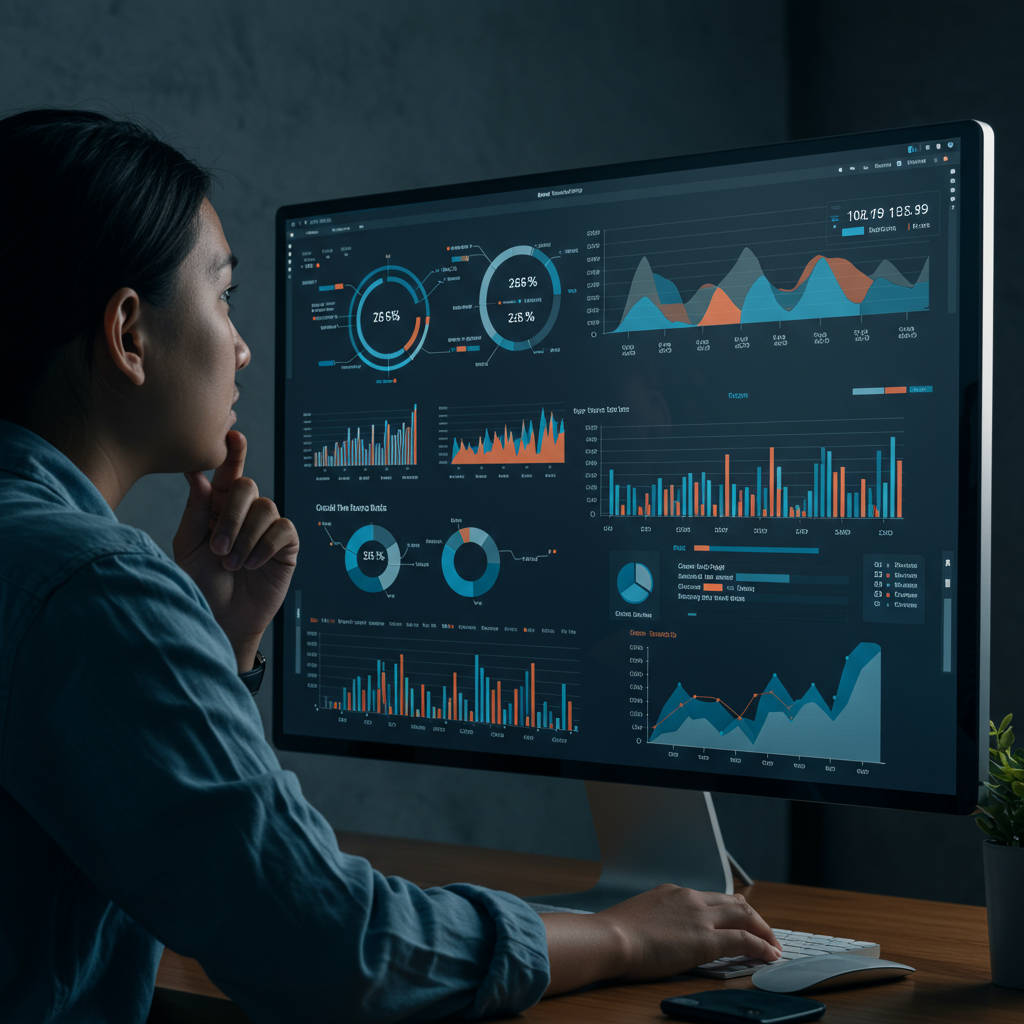 Person reviewing analytics and insights on a social media dashboard