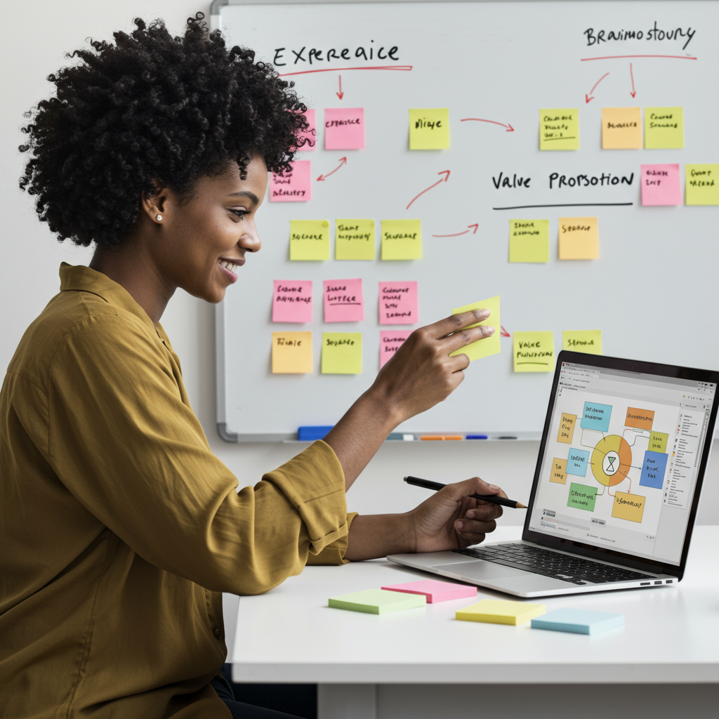Person strategically planning their social media content for personal branding