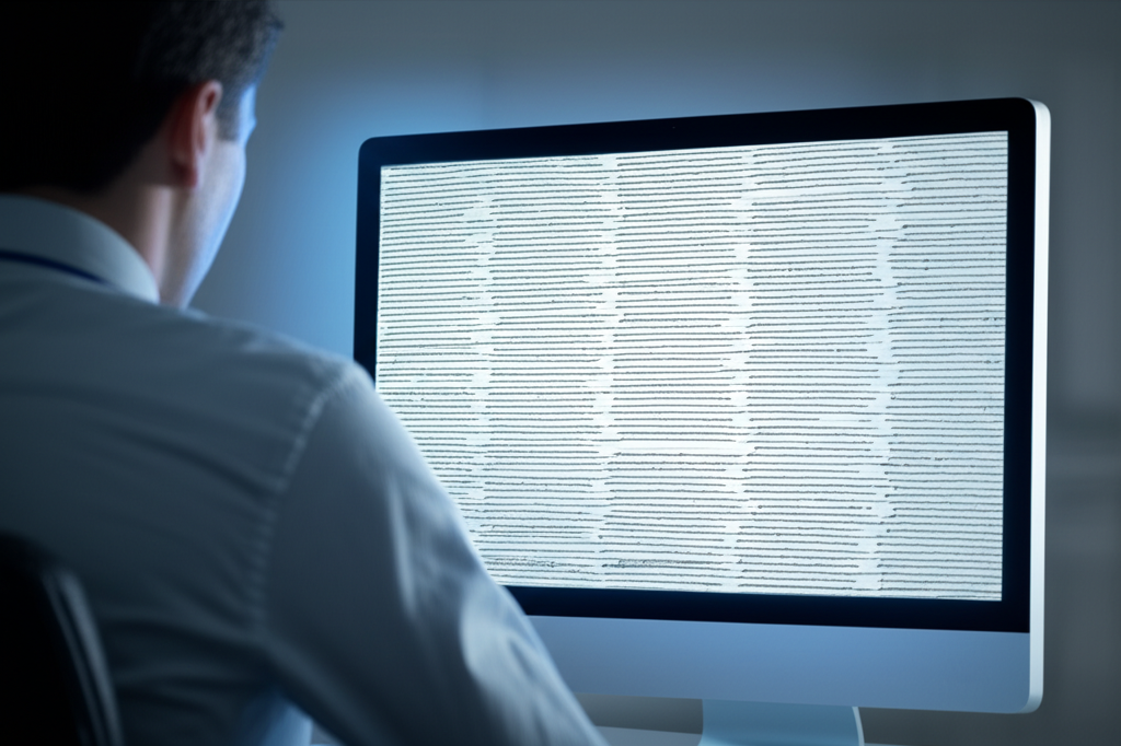 Hiring manager scrolling through generic emails