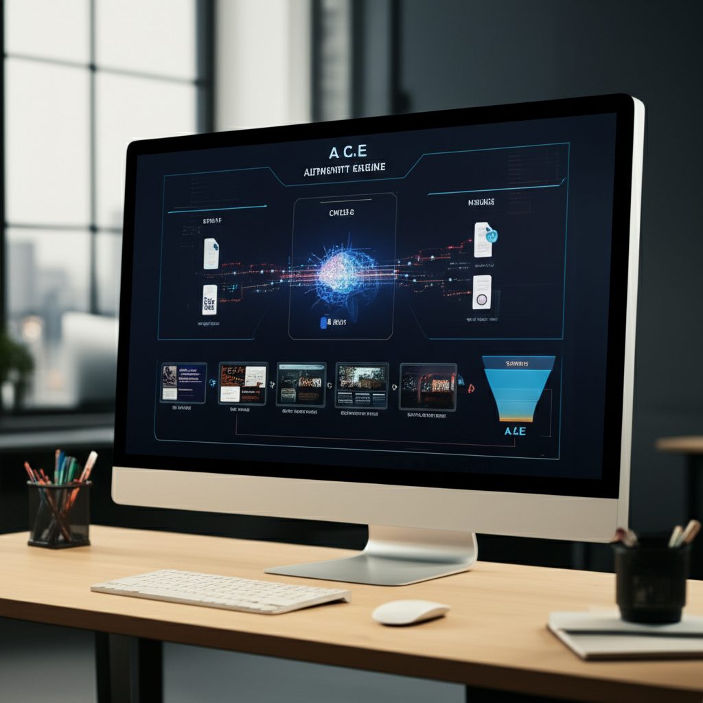 A futuristic dashboard showing different AI tools working together to build a personal brand.