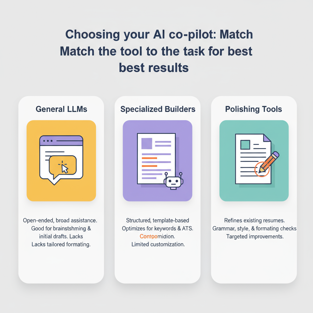 A comparison of different AI resume tool interfaces.
