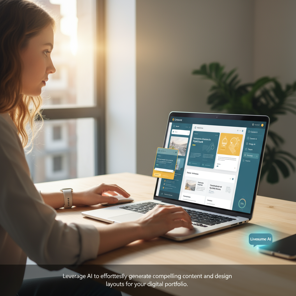 AI-assisted design process for a digital portfolio