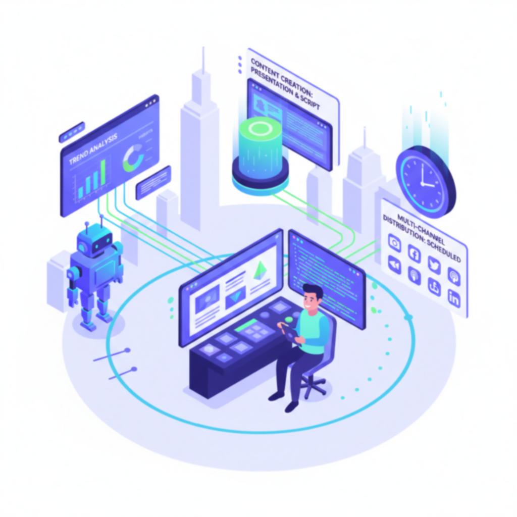 AI-powered tools automating content creation and distribution.