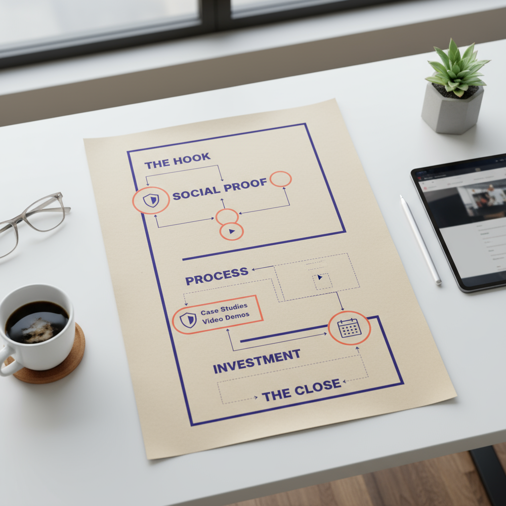 A strategic blueprint of a client-closing landing page.