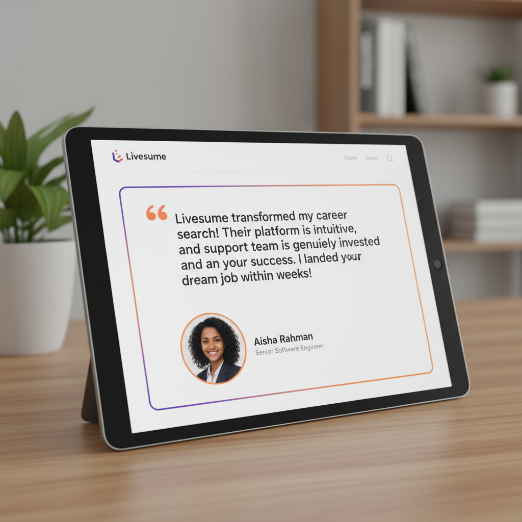 Close-up of a client testimonial on a professional webpage, highlighted for emphasis.