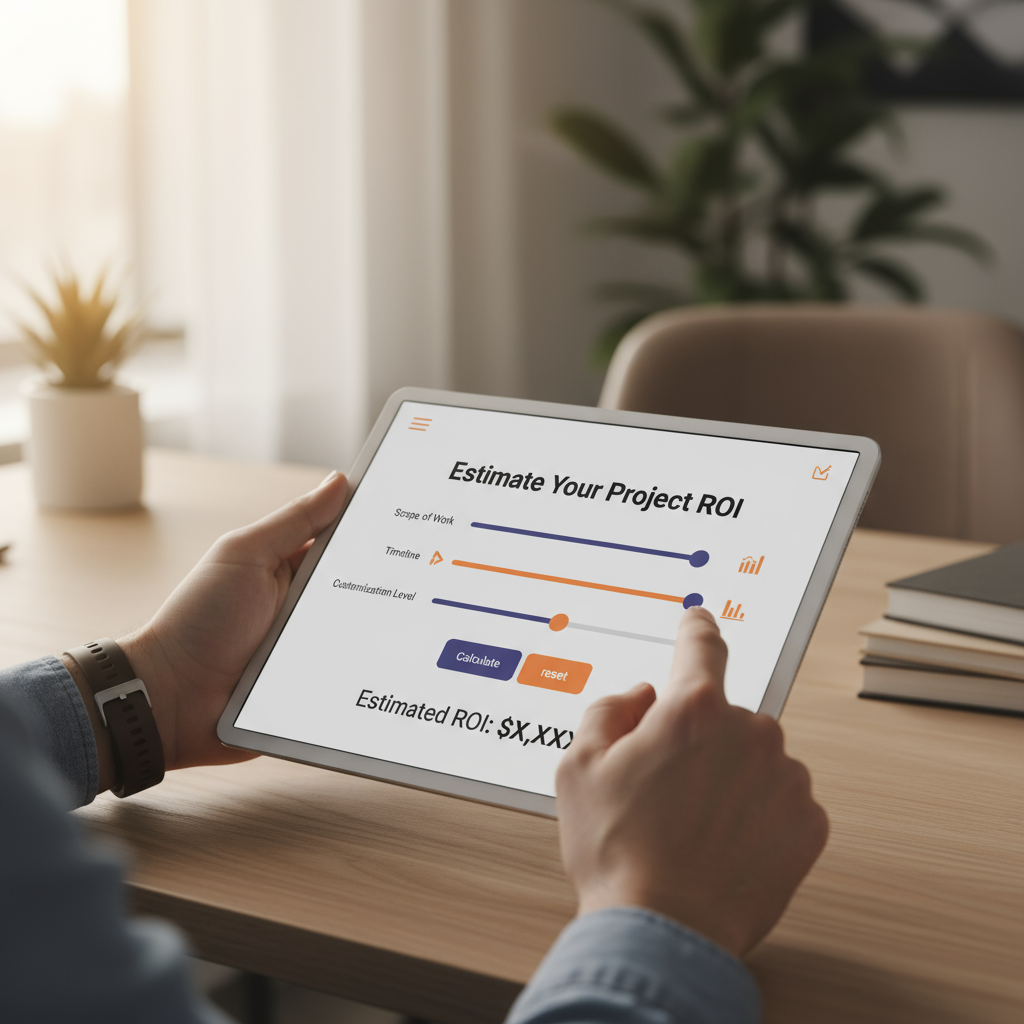 An interactive calculator on a freelance service page.