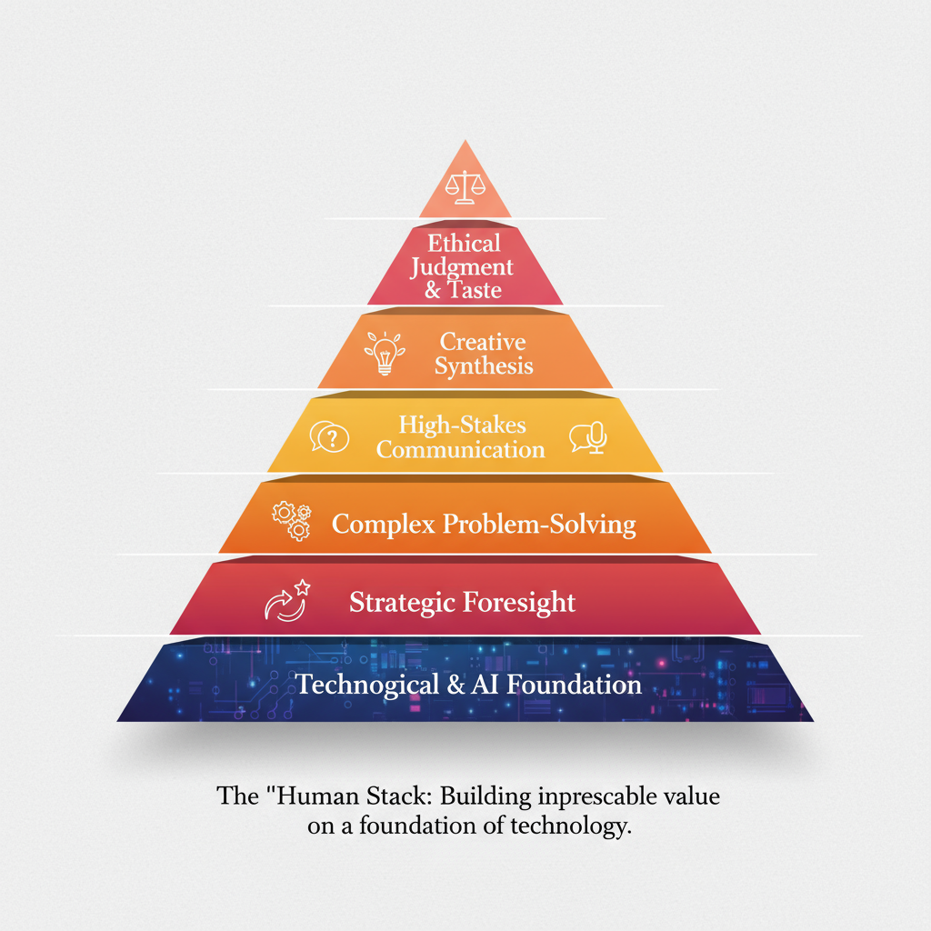 A diagram showing human-centric skills layered on top of a technological base.