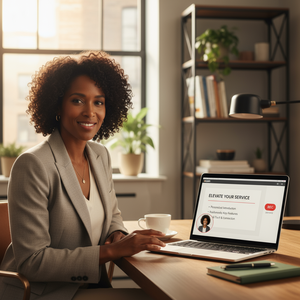 person recording a Loom demo